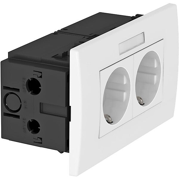 OBO Steckdoseneinheit 2fach 84x140x59 rws SDE-RW D0RW2B